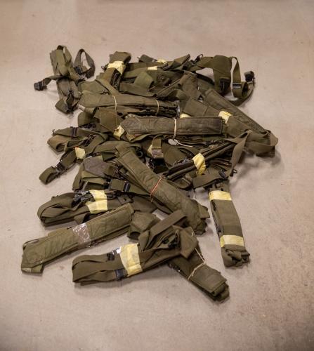 Austrian "ALICE" Style Rucksack with Carrying Yoke, Surplus. There are small variations in the straps, but overall they are all the same.