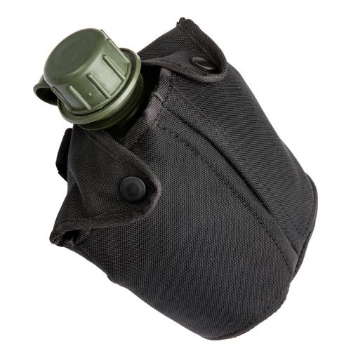 Dutch 1Q Canteen with Pouch and Cup, Black, Surplus. 