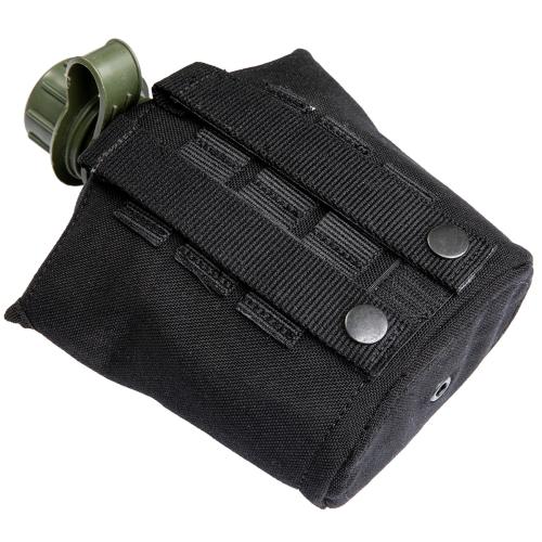 Dutch 1Q Canteen with Pouch and Cup, Black, Surplus.