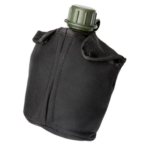 Dutch 1Q Canteen with Pouch and Cup, Black, Surplus Dutch 1Q Canteen with Pouch and Cup, Black, Surplus