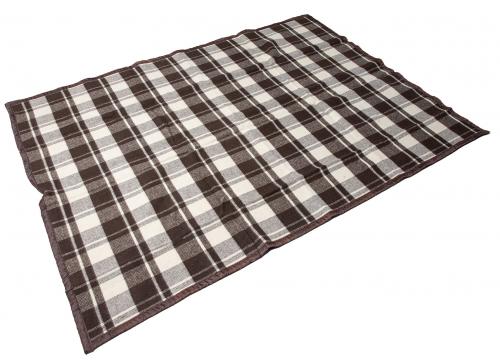 Romanian Blanket, White-Brown Tartan, Surplus.