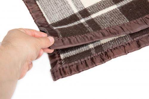 Romanian Blanket, White-Brown Tartan, Surplus. 