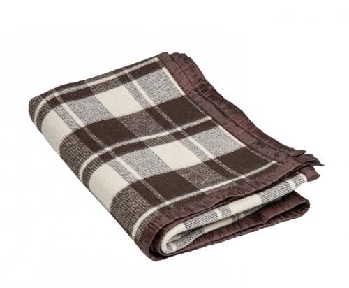 Romanian Blanket, White-Brown Tartan, Surplus