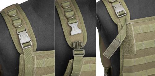 Blackhawk Heli Vest Plate Carrier, Green, Surplus. Adjustable shoulder straps with SR buckles.