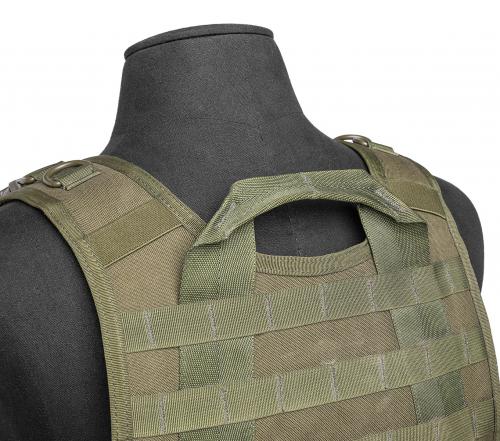 Blackhawk Heli Vest Plate Carrier, Green, Surplus. Sturdy drag handle - human strength isn't enough to tear this one off!