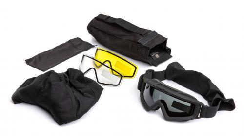 Revision SnowHawk Ballistic Goggles, Deluxe Kit with Aclima Balaclava. 