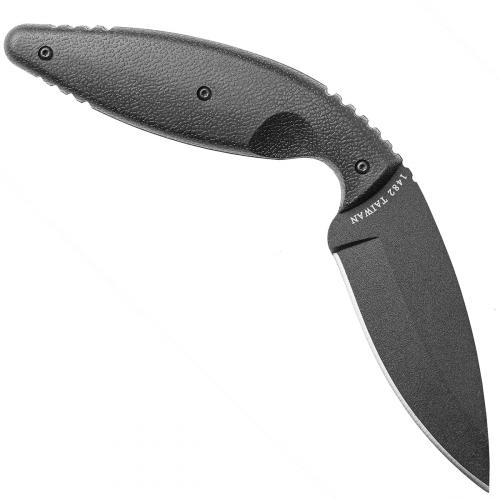 Ka-Bar TDI Large Knife. The curved knife is drawn like a pistol. So, you can deploy it a lot faster than a folder. The other benefit is that you can sit, bend over, and do things comfortably without being bothered by the knife.