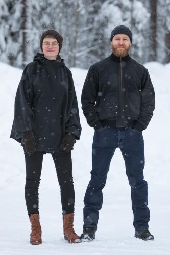 Jämä Wool Bomber Jacket. Left: the Luxury Gray Luhka. Right: Jämä Wool Bomber Jacket.