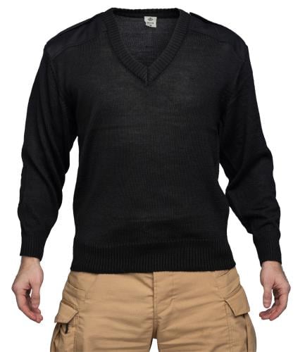 Danish V-neck Pullover, Black, Surplus