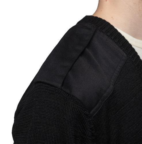 Danish V-neck Pullover, Black, Surplus. 