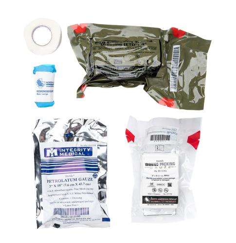 NAR Individual Aid Kit . The kit includes everything you need for controlling bleeding except the tourniquet that you need to purchase separately. 