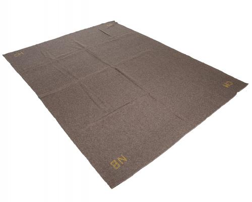 French Wool Blanket, Brown, Surplus .