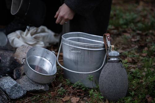 French Large Mess Kit, Aluminium, Surplus.