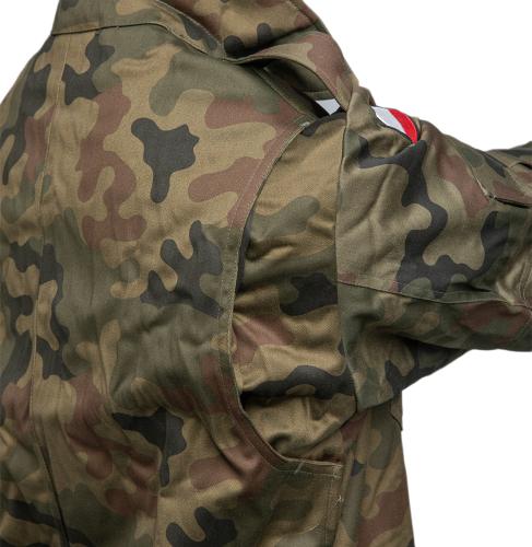 Polish Parka with Removable Liner, Wz. 93 Pantera Camo, Surplus. Gussets behind the sleeves offer extreme ease of arm movement.