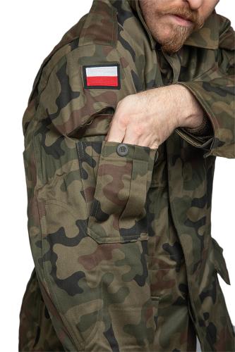 Polish Parka with Removable Liner, Wz. 93 Pantera Camo, Surplus. Sleeve pockets on both sides. The left side has an extra pocket.