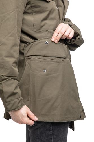Austrian Field Jacket w. Membrane, Surplus, Unissued. All of the outer pockets have snap closure.