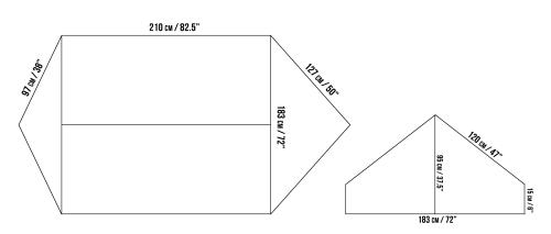 British 2-person WW2 Model Bivouac Tent, Surplus. The measurements made simple.