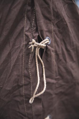 British 2-person WW2 Model Bivouac Tent, Surplus. Truly beautiful cordage as a closure mechanism.