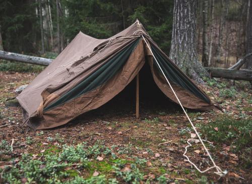 British 2-person WW2 Model Bivouac Tent, Surplus. The ropes are included but they are also easy to change.