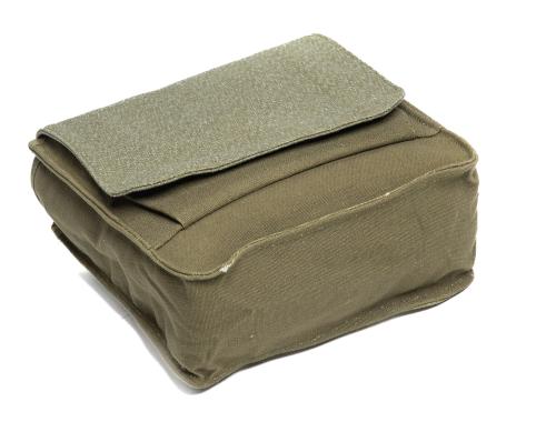 John Ownbey Canvas Messenger Bag, Salt & Pepper Green. 