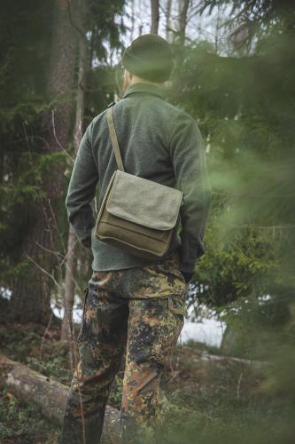 John Ownbey Canvas Messenger Bag, Salt & Pepper Green.