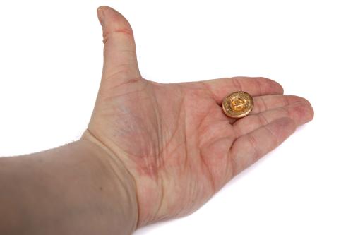 Soviet Metal Button with Star Symbol, Large.