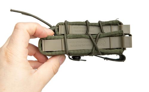HSGI Double Decker TACO, Adaptable Belt Mount (ABM). The shape is sturdy and stretches to fit the contents.