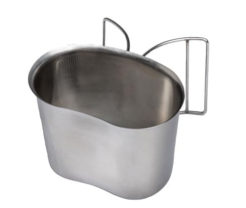 AB Canteen Cup, Stainless Steel. This fits about 0.6 liters of mac and cheese