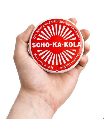 Scho-Ka-Kola, 100 g Tin Box, 10-Pack.