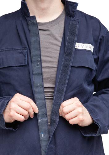 British Coverall, Dark Blue, Surplus. Hook and loop main entry.