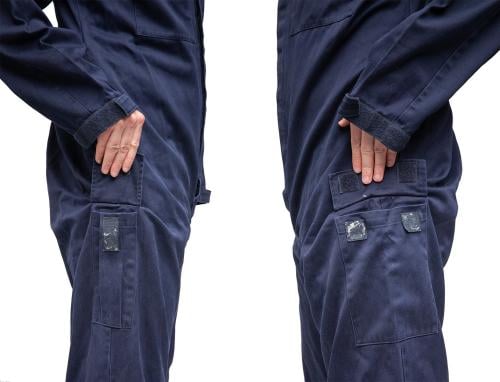 British Coverall, Dark Blue, Surplus. Thigh pockets with hook and loop.