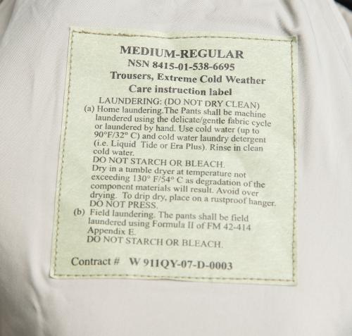 US ECWCS Gen III Level 7 Thermal Pants, Surplus, Urban Gray.