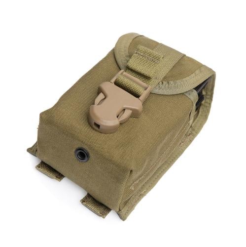 Eagle Industries /Allied SFLCS DMR 7.62 Mag Pouch (SR25), Khaki. Flap closure with a QASM buckle without additional hassle.