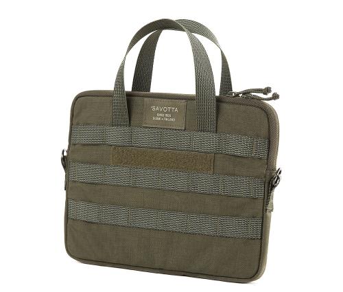 Savotta ALC PRO 11" Tablet Case. If you want more space, there is 6 x 3 PALS webbing on the front for additional pouches. 