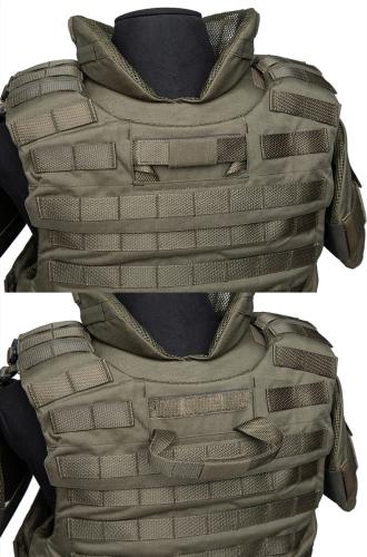 Sioen M2010 Tactical Vest, NIJ IIIA, Olive Green. Tuckable drag handle.