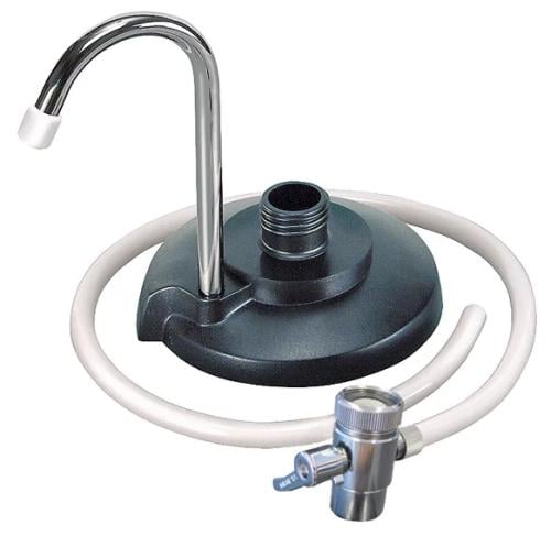 Katadyn Combi Microfilter. The Combi is equipped with the water tap kit that enables you to connect the filter to a tap in your kitchen, caravan, camper, or boat.