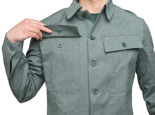 Swiss Work Jacket, New Model, Surplus, Unissued. Large chest pockets with button flaps.
