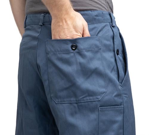 Swiss Civil Defense Work Pants, Surplus. Back and thigh pockets.