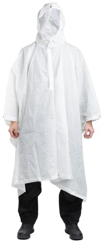 Swiss Rain Poncho, White, Surplus Swiss Rain Poncho, White, Surplus