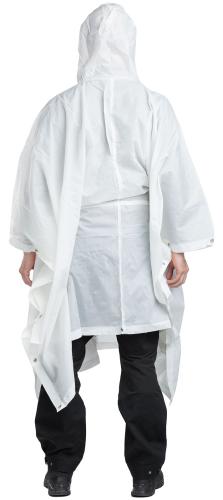 Swiss Rain Poncho, White, Surplus.