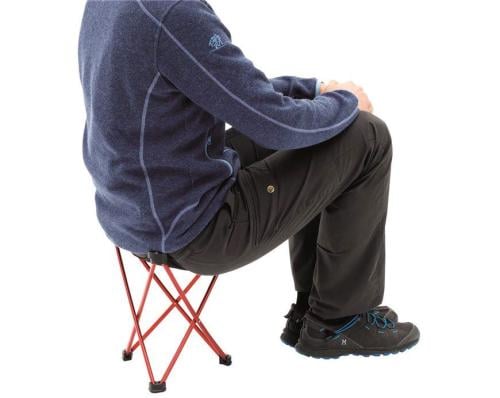 Robens Geographic High Camping Stool. We suggest a generous spreading of your legs for stability. Not as shown.