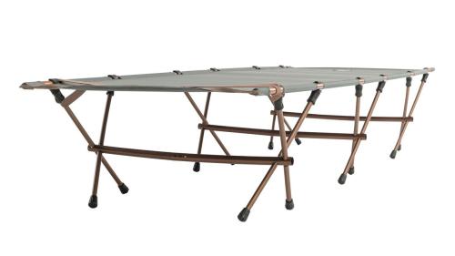 Robens Outpost Tall Camping Cot. The transverse tubing can be used to keep long items off the ground.