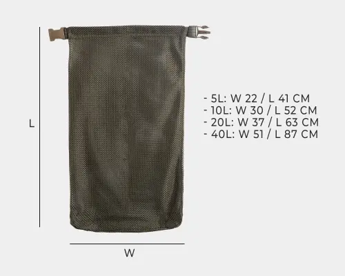 Savotta Rolltop Mesh Stuff Sack.