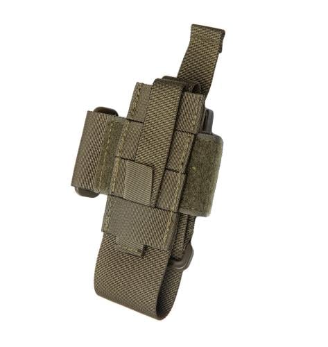Baribal Tactical Universal Mobile Phone/GPS/Radio Pouch. The PALS-compatible straps in the back can be weaved into belt loops as well.