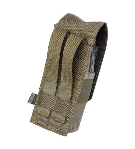 Baribal M4 Magazine Pouch, Velcro. The PALS-compatible straps in the back can be weaved into belt loops as well.