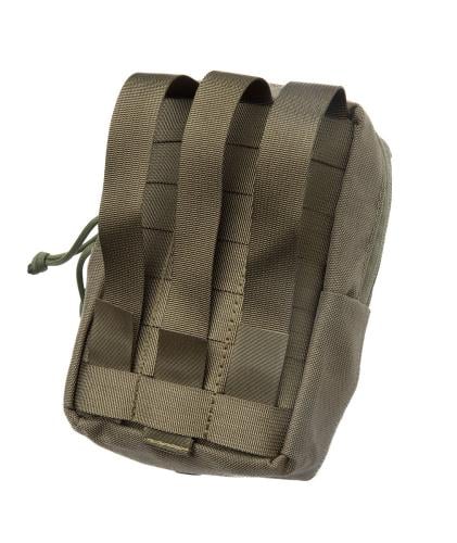 Baribal Cargo Pouch 3x4. The PALS-compatible straps in the back can be weaved into belt loops as well.