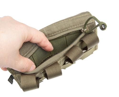 Baribal Tactical Smartphone Pouch. Zippered pocket with elastics in the back.