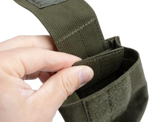 Blackhawk Single Grenade Pouch, Green, Surplus, Used. Flap is adjustable by hook & loop attachment.