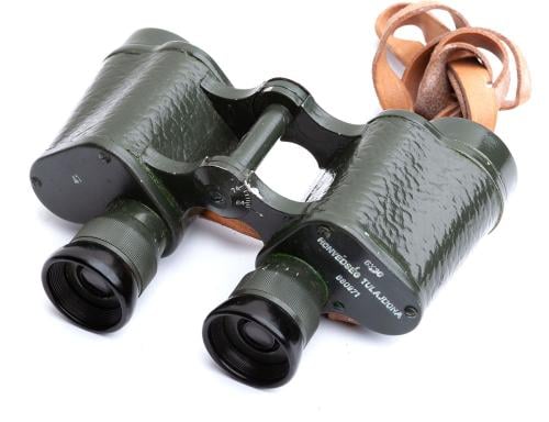 Hungarian Binoculars with Leather Case, 6 x 30, Surplus. Leather strap included.