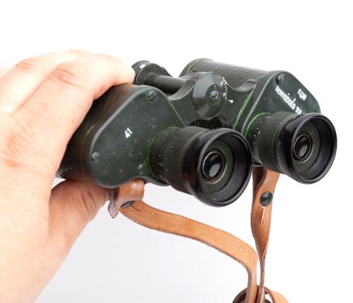 Hungarian Binoculars with Leather Case, 6 x 30, Surplus.  You can focus the lenses quite nicely individually.